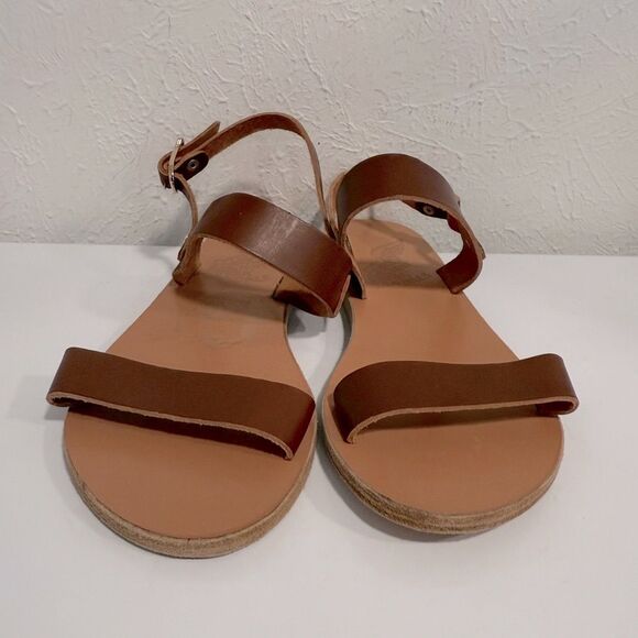 Ancient Greek Sandals Clio Brown Leather Sandals Size 36 US 6 VGUC - Picture 2 of 7